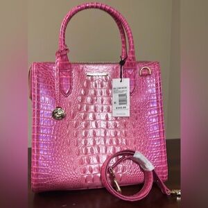 NWT BRAHMIN Marissa Paradise Pink Melbourne Leather Satchel